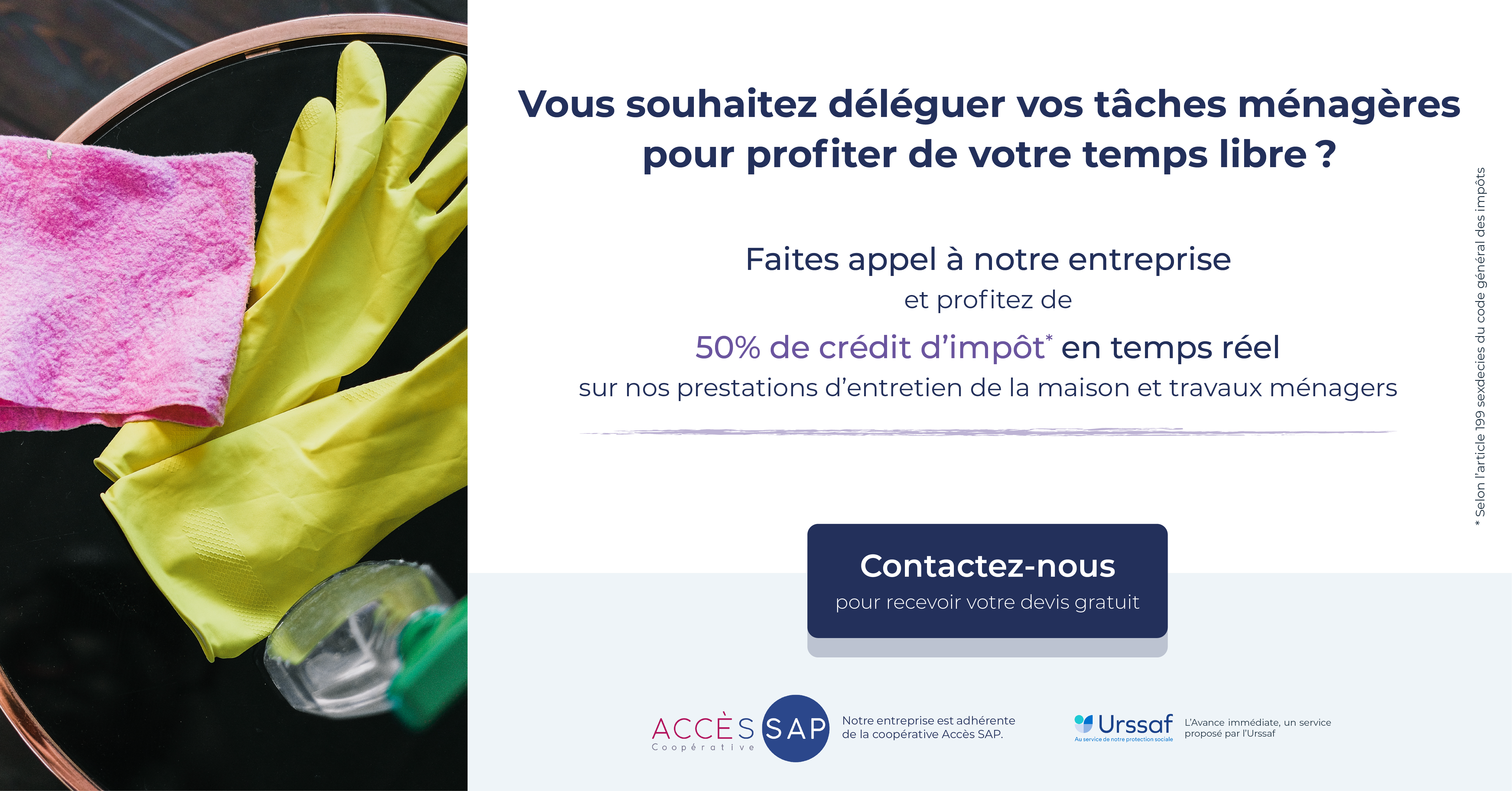 Profitez du crédit d’impôt immédiat de 50 % pour vos prestations de ménage avec Greaner